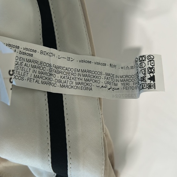 Zara Satin Trousers in Cream - Picture 6 of 7